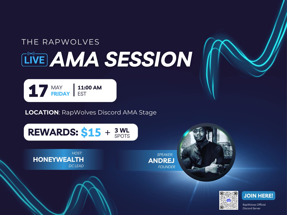 Exciting News! 🚀

We are thrilled to announce our very first AMA session for <a href="/therapwolves/">Larry Wolfe</a>! Don't miss out on this exclusive event and join us at our Discord stage at 11:00 AM EST, May 17.

🎙 Agenda:
> Segment 1: The RapWolves Introduction
> Segment 2: Ask the Founder
> Segment