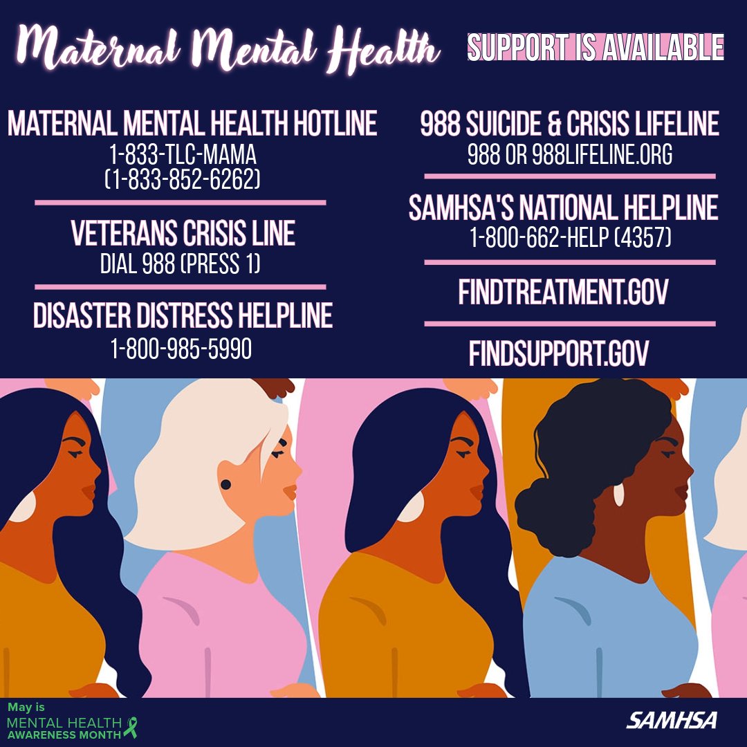 It’s OK to take a break when you need it—and it’s OK to ask for help. Self-care and seeking help when you need it can help you maintain good mental health. Visit samhsa.gov/find-help if you’re looking for support for yourself or a loved one. #MHAM2024 #MaternalMHMatters