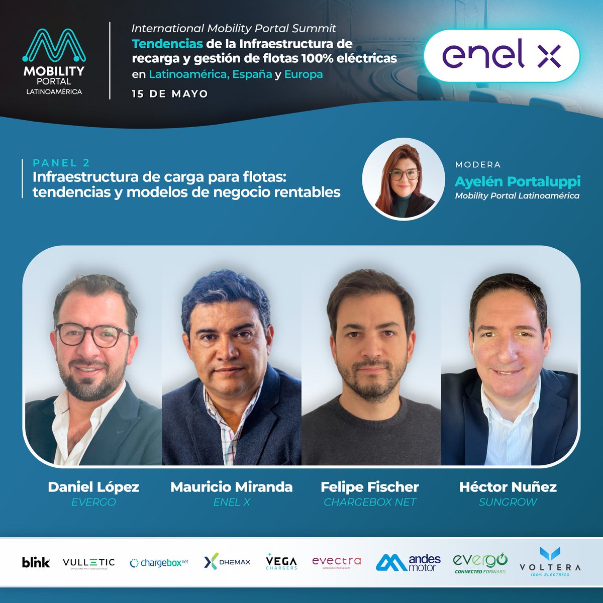 🧐 ¿Cuáles son los modelos de negocio más rentables en infraestructura de carga para Latinoamérica? 👉 bit.ly/3V2piQE #EVentoMP 💡 Contaremos con la visión de @EnelXGlobal , @evergo_emob , #ChargeboxNet y @Sungrow_Power para responder esta incógnita.