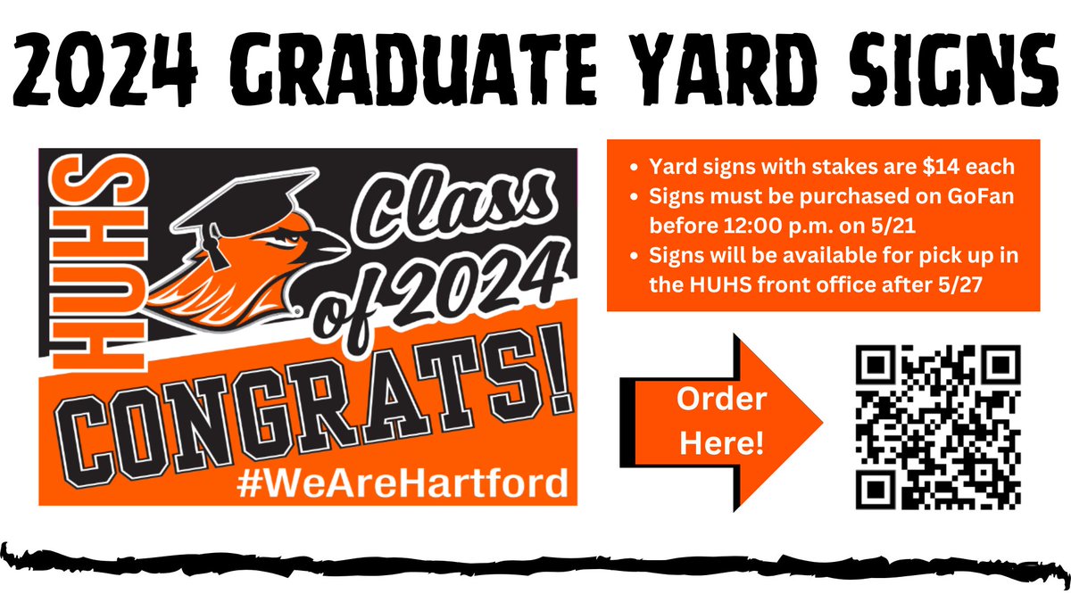 Get your 2024 Graduate Yard Signs here gofan.co/app/school/WI1…! The deadline to order is noon on 5/21, and signs will be available for pick up in the front office after 5/27. #oriolepride