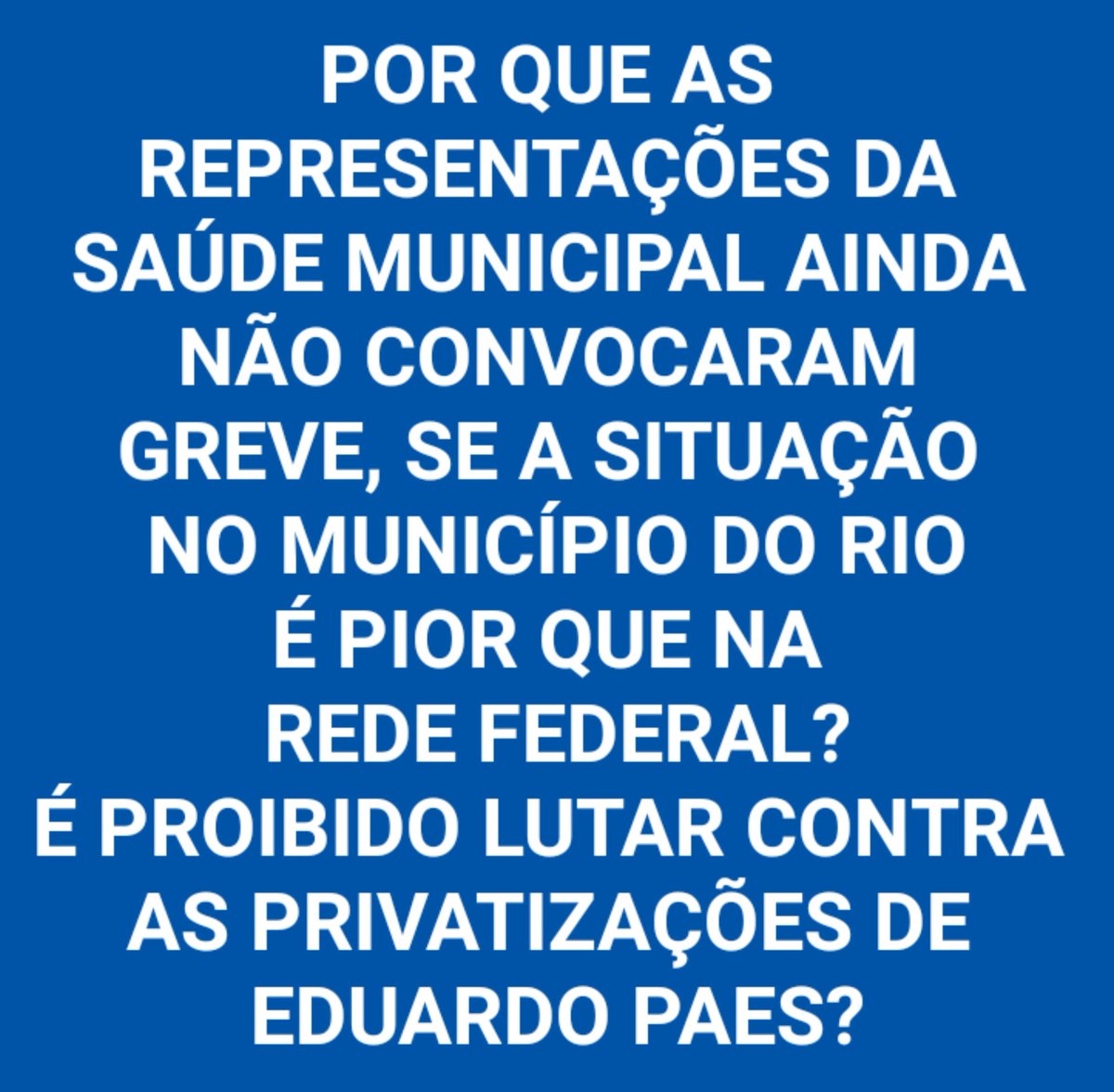 ReestatizaSus's tweet photo. Está cada vez mais claro o acordo que IMPEDE e BOICOTA a mobilização e greve dos servidores da saúde municipal.
São repugnantes ao não exercerem a função a qual foram designados e trabalharem CONTRA a classe social mais baixa. 
PCCS JÁ! @luizmarinhopt
#PccsSaudeRio #ReestatizaSus https://t.co/iqhIJ4DF7f