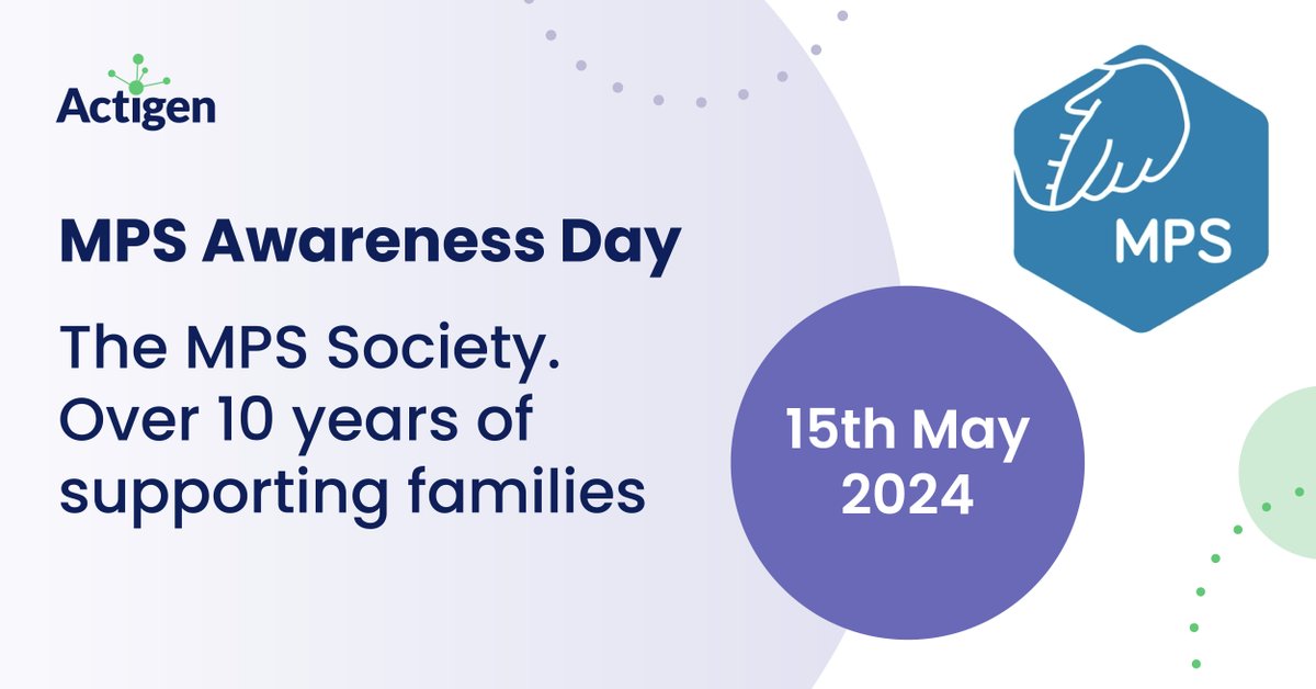 Actigenltd's tweet photo. It’s MPS Awareness Day and we’d like to take a moment to highlight the incredible work of @MPSSocietyUK. Over 10 years of supporting families affected by rare genetic conditions.  
 
To find out more, head to their website https://t.co/JFMlvoZ4AO. #MPSAwarenessWeek https://t.co/62PbxsB3ej