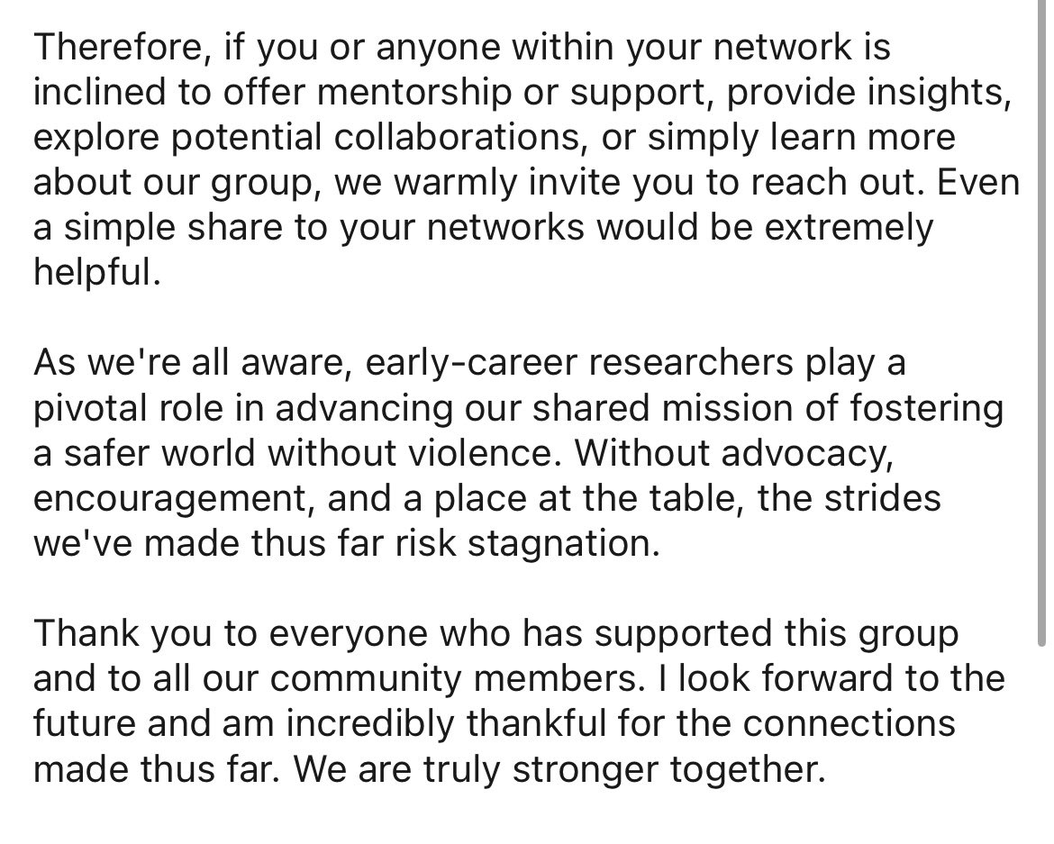 We’re looking for further support in growing our Early-Career Researchers in GBV community. Please retweet and share across your networks to help our mission of empowering ECRs in our global fight to #endviolence #ECR #GBV