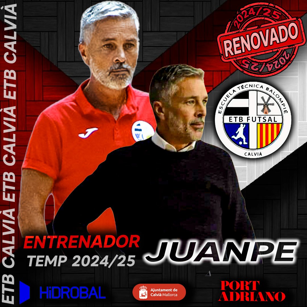 ETB CALVIÀ sigue en la pelea porque nunca se rinde ,por eso queremos anunciar la continuidad de nuestro entrenador Juan Pedro Ortega al frente de nuestro primer equipo y comunicar que ya estamos trabajando con la máxima ilusión en nuestro próximo objetivo.¡¡ENHORABUENA JUANPE!!
