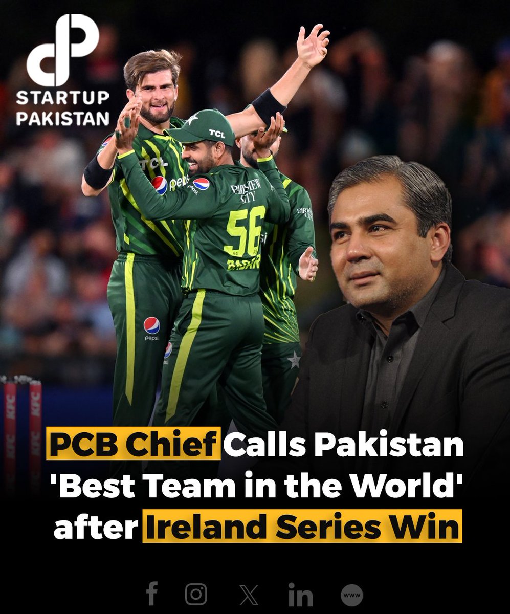 Following Pakistan's impressive victory in the three-match T20I series against Ireland, the Chairman of the Pakistan Cricket Board (PCB), Mohsin Naqvi, has lauded the national team, declaring them as 'best team in world.'

#PCB #Pakistan #Pakistancricketteam #Ireland #PCBchief