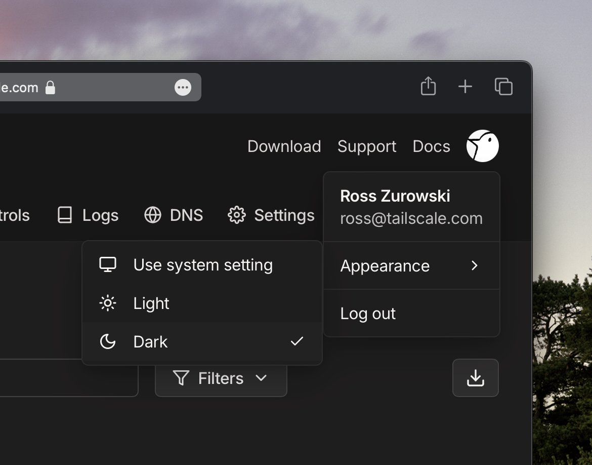 Who turned out the lights? We've rolled out dark mode in our admin console! It follows your system settings by default, and you can configure it in your avatar menu