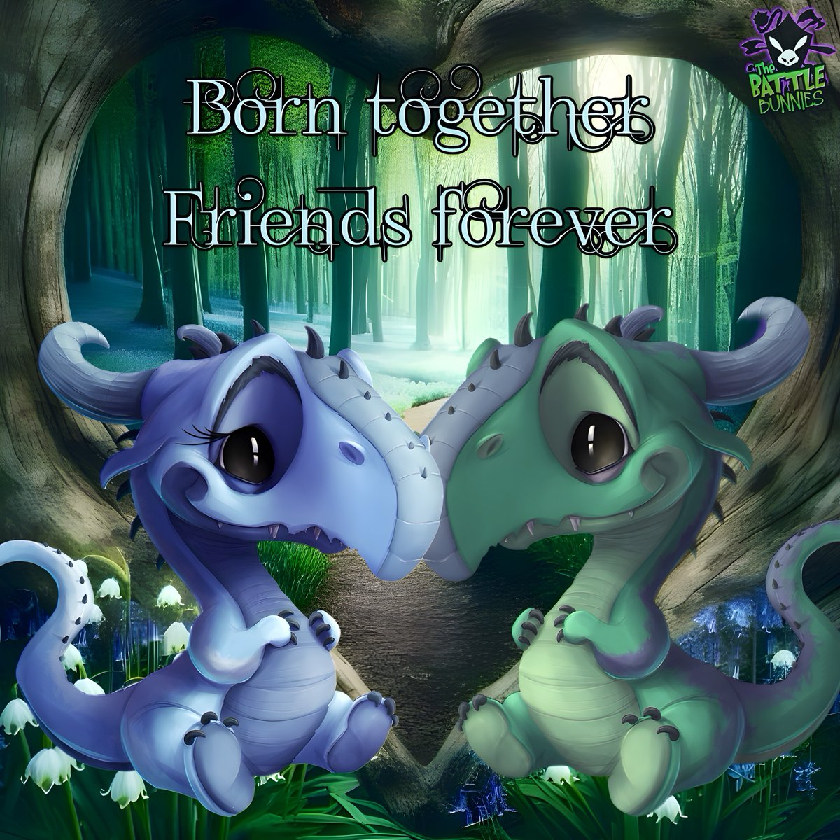 Sugar & Spice n everything nice, oh my gosh it happened twice!! Tis double trouble over @battlebunniesTM 🩶💚 

Hoppy #FirstBirthday my fiery lil princess & noble knight, may your adventures be bold & your future bright! 🎉🐉🐉 #flufflefam #friendsforever #Dragons #twinsbirthday