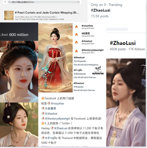 lusiwonii179's tweet photo. OMG, Power Of #ZhaoLusi's and #TheStoryOfPearlGirl Hashtags🥳🔥
Twitter: 15.5k posts🏅
Weibo: 35M Views, 2M Comments🎉
Facebook: 450K posts🎊
Instagram: 13K Likes🥇
Douyin: 600M Likes🔥
Still Trending BTW Hot Searches, Our Proud #Lusi😭💘
#ZhaoLusi #RosyZhao #Thestoryofpealgirl https://t.co/WxC6mc09MY