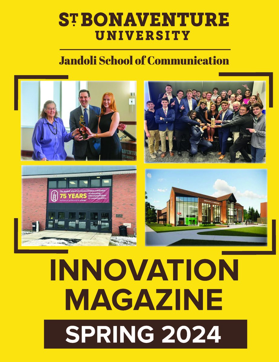 The Spring 2024 edition of #BonasJSchool's Innovation magazine is out now! You can read about our 75th anniversary plans, Murphy Building renovation, @PolitiFact, AAF, accreditation, awards and achievements of our students, faculty and alums and more. sbu.edu/docs/default-s…