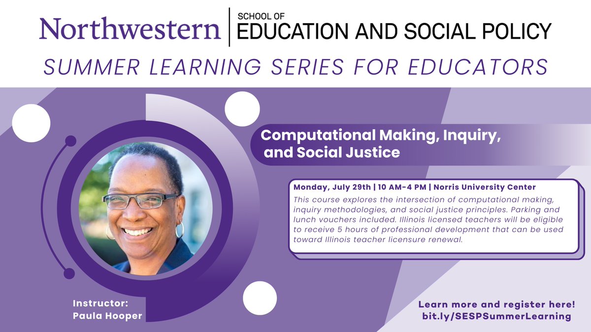 Join us on an enlightening journey at the intersection of technology and social justice! Register today for Computational Making, Inquiry, and Social Justice, taught by the brilliant Dr. Paula Hooper. Learn more about our summer PD offerings at the link in our bio!

#TeacherPD