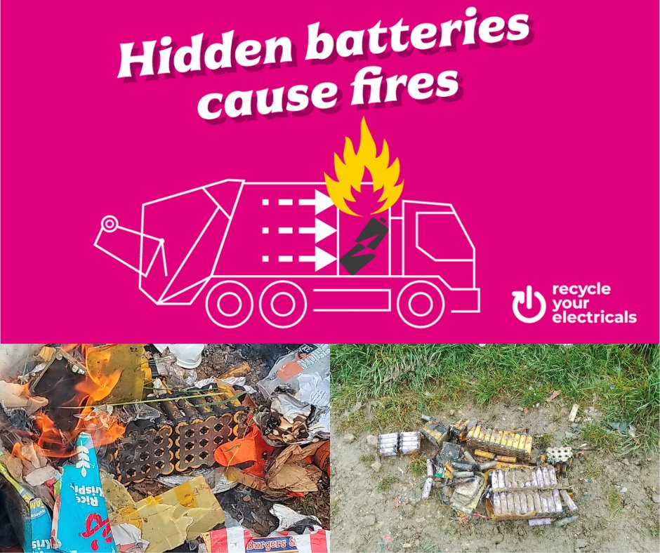 We had our SEVENTH bin lorry fire of the year today. Battery packs like this are found in e-bikes/toys etc. and ignite in the bin lorry. Never bin batteries. Use @recycleelectric locator to find electrical/vapes drop off points - bit.ly/3KckYH0
@SouthCambs @camcitco