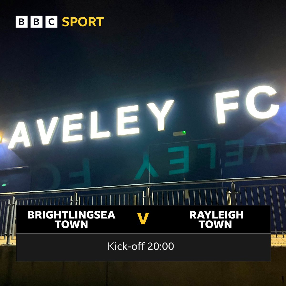 It's the @BBCEssex Saturday Premier Cup Final tonight. @FcBrightlingsea face @RayleighTownFC1 at Aveley's Parkside stadium for an 8pm kick-off.