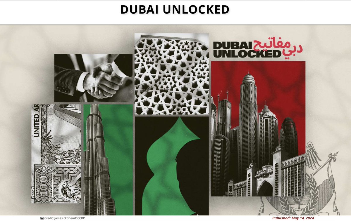 #DubaiUnlocked: A new collaborative investigation, coordinated by @OCCRP & @e24, into Dubai real estate owners. 70+ outlets teamed to reveal who owns what in the Middle East financial hub & how Dubai has opened its doors to people accused of criminality: occrp.org/en/dubai-unloc…