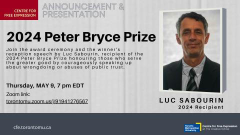 📹Watch now: 2024 Peter Bryce Prize for Whistleblowing @CFE_TMU’s event from May 9th celebrates 2024’s Peter Bryce Prize and its winner Luc Sabourin, the (CBSA) Whistleblower #Whistleblowing #Canada #LucSabourin bit.ly/3WZaaFt
