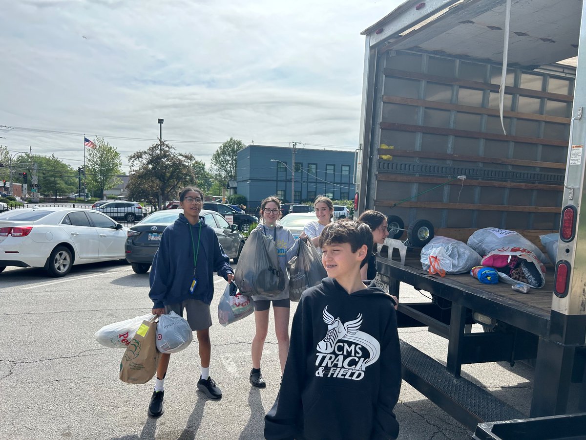 CMS staff and students donated an awesome amount of clothes to the Veteran Society!!  #Beevergrewn