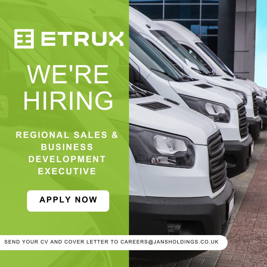 📣 Join our team!

ETRUX is seeking to recruit an experienced Regional Sales and Business Development Executive to drive growth across GB

Read the full job specification here: bit.ly/3WFXzGM
 
Submit your CV and cover letter to careers@jansholdings.co.uk

#ETRUX #UKJobs