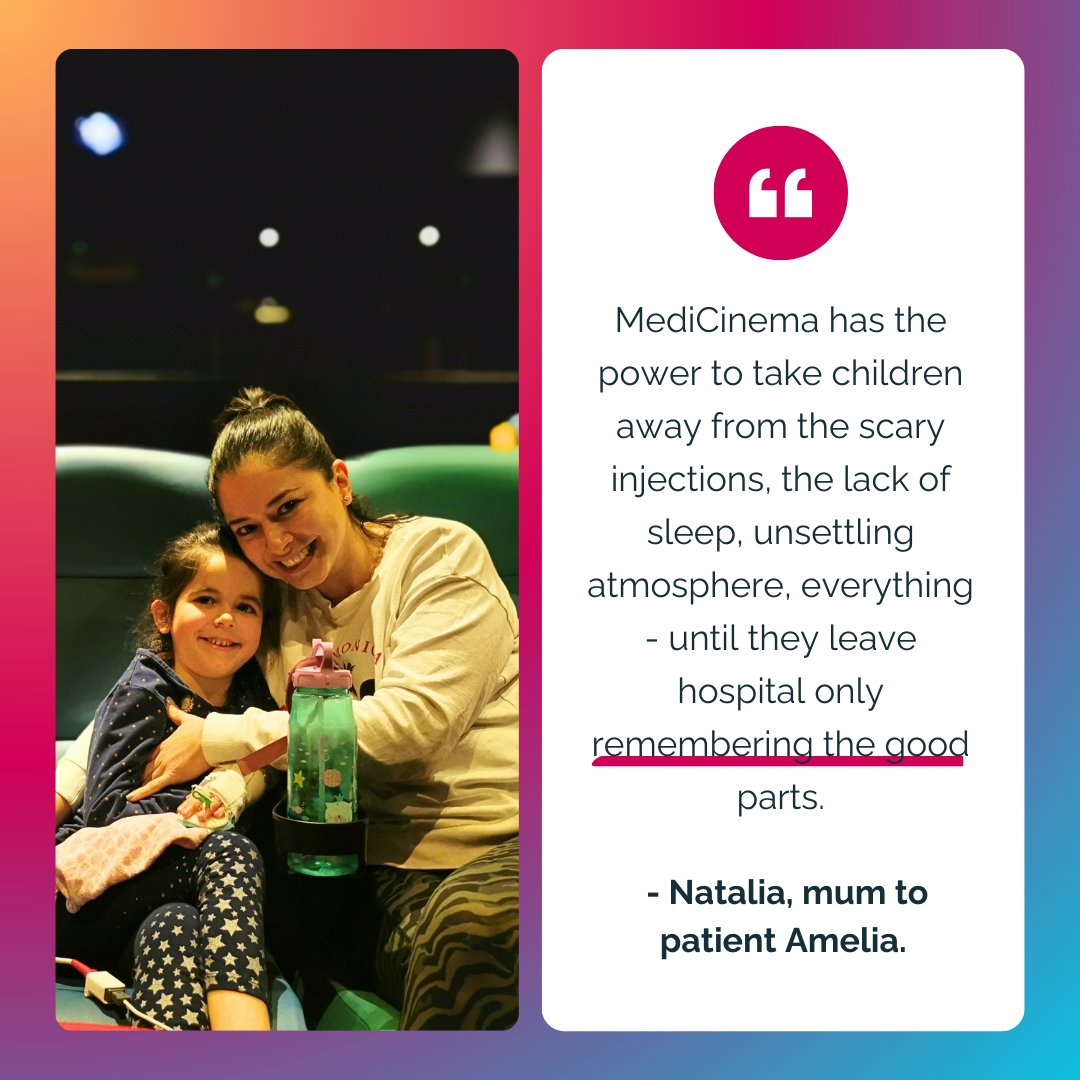 Our MediCinema sites improve quality of life for NHS patients & families through the power of the shared cinema experience. At no cost to the NHS, we provide thousands of cinematic experiences every year to patients, their families, and those closest to them #MHAW24