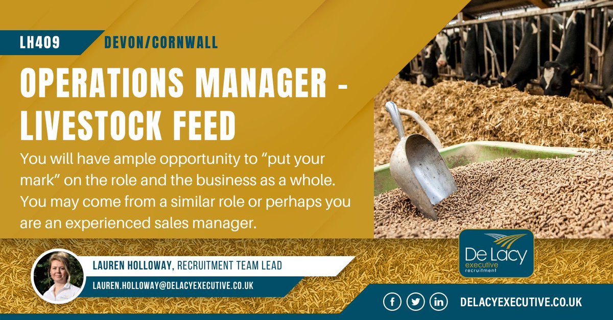 Are you an experienced Operations/Production Manager?

Within this role you will join an animal feed business focusing on providing a top quality, bespoke service to the company's farming clients.

Apply here: delacyexecutive.co.uk/jobs/lh409-ope… 

#UKJobs #Livestock