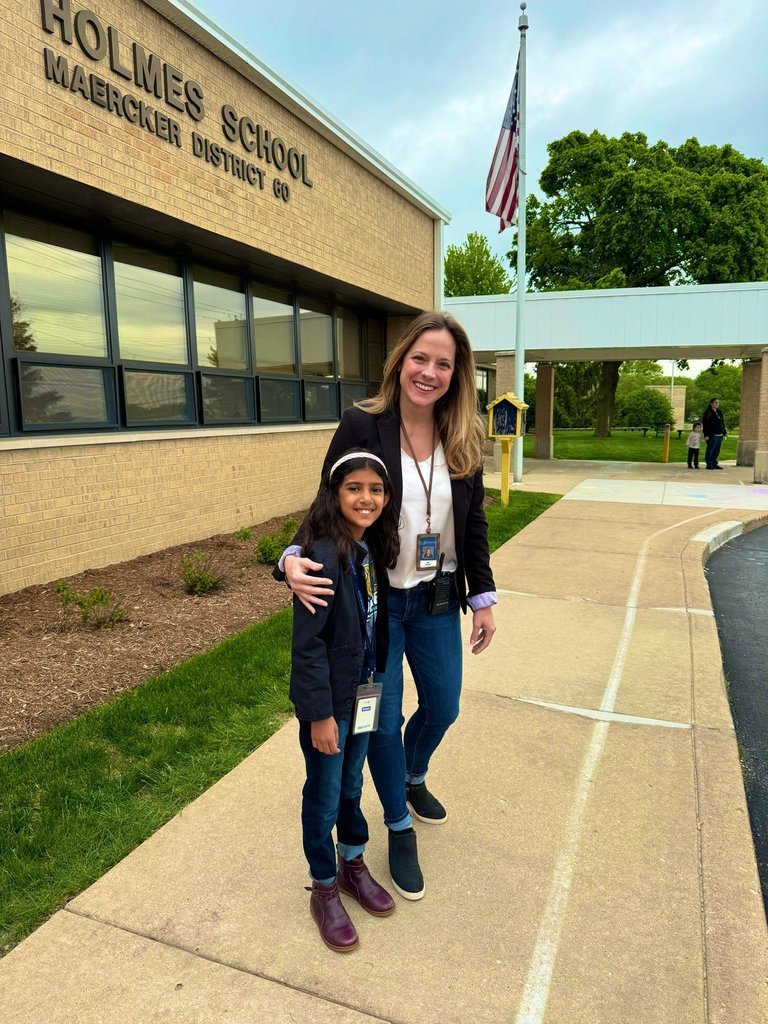 Maercker60's tweet photo. Last week, Principal Kassir got demoted for a day while Meera took over as Principal for the Day at Holmes. She did a fantastic job and took care of business! #d60learns https://t.co/d3awiOPziy