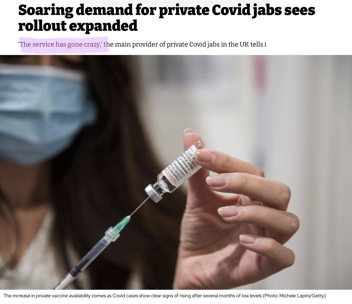 PRIVATE COVID JABS 💉 The service has gone crazy? Pharma doctor: 10,890 Covid jabs since it started 9 weeks ago, 143 pharmacies to begin with, rapidly gaining momentum. 10,890/9 = 1,290 per week. Daily 173, divided across 143 pharmacies? Average 1.2 a day per pharmacy?