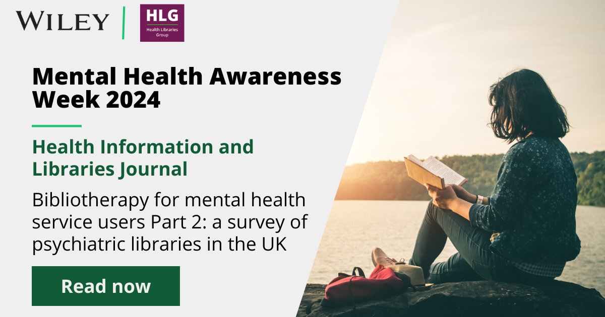 📚 Explore insights on bibliotherapy & mental health services in @HILJnl. As relevant today as ever, especially during #MentalHealthAwarenessWeek. Discover how libraries can aid in mental health care. Read for free: shorturl.at/eCLWX @CILIPinfo @mentalhealth