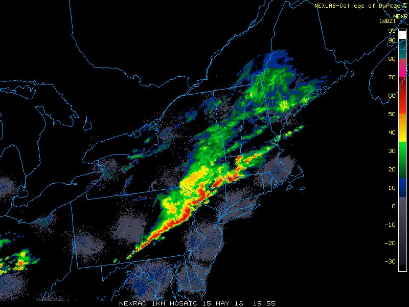 May 15, 2018: A potent derecho affected the Mid-Atlantic and New England. The Storm Prediction Center received several hundred wind reports and ten tornadoes were confirmed. Over 600,000 customers lost power and at least five people were killed. #wxhistory