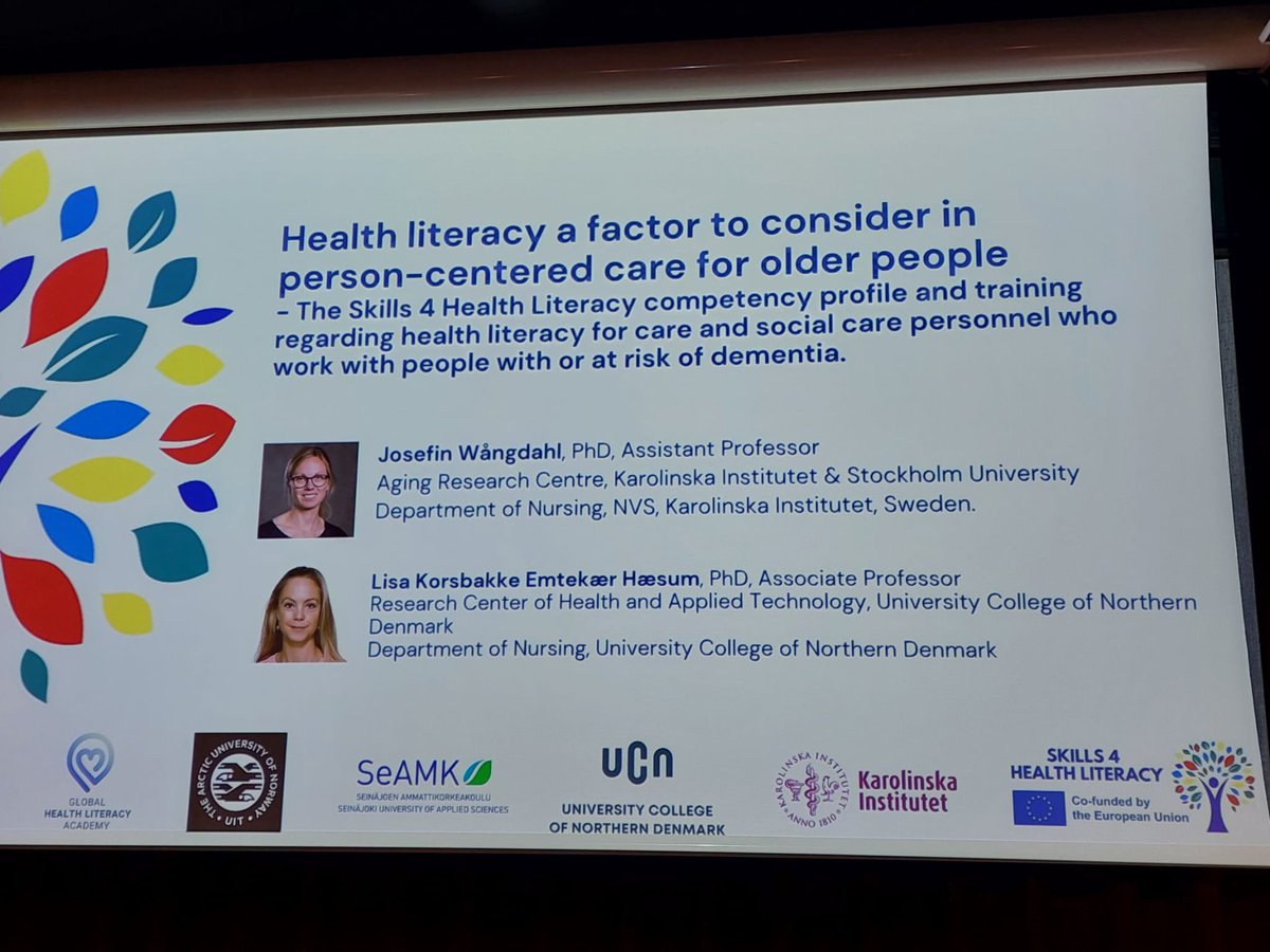 Josefin Wångdal and Lisa Korsbakkke Emtekær Hæsum presented the Skills 4 Health Literacy competency profile at the #GCCPC in Gothenburg
#healthliteracy #dementia #erasmus