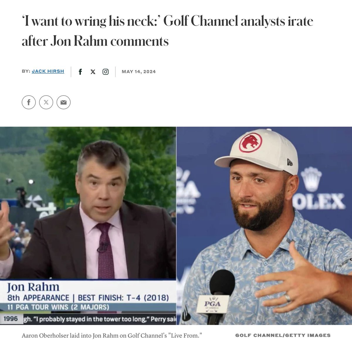 Well, this was rather embarrassing. Please know, not all players, past or present think the same as this guy!  “Wring his neck”, really??? May cost the GC viewers?