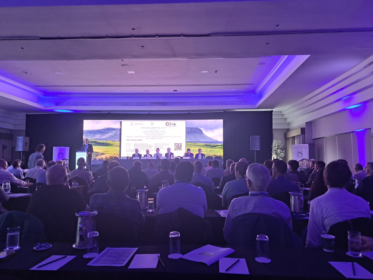A full house at the Road Services Training Group annual roads conference in Sligo. A wide array of subjects including asset management, climate action, road safety, green procurement etc. #roadconference #collaboration #peertopeerlearning #DoT #CCMA #localgovernment #RSTG