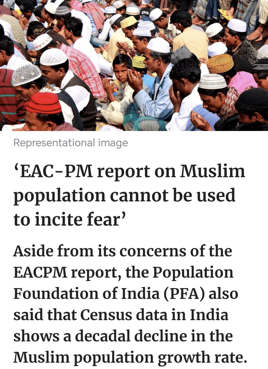 ‘EAC-PM report on #IndianMuslims cannot be used to incite fear’: @PopFoundIndia Aside from its concerns about EAC-PM report, the Population Foundation of India also said that Census data in India actually shows a decadal decline in #MuslimPopulation growth rate By @YunusLasania