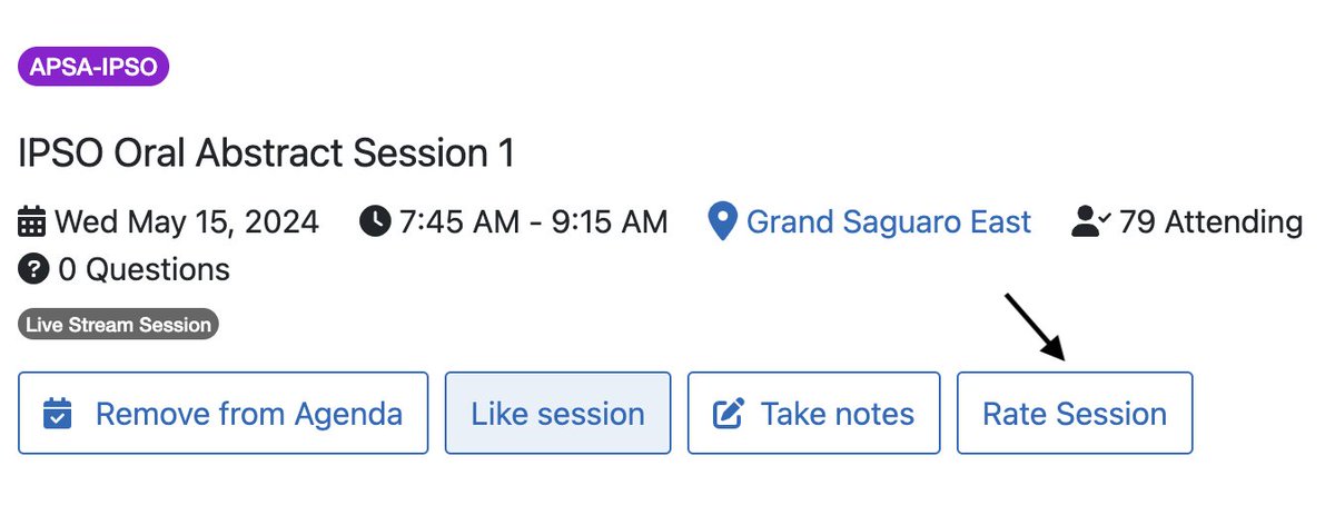 Attending #APSA24? Don't forget to sign in to the session you attend and rate the sessions afterwards through the QR code or the Rate Session tab on the Whova app! We want to continue improving the Annual Meeting for all of @APSASurgeons!