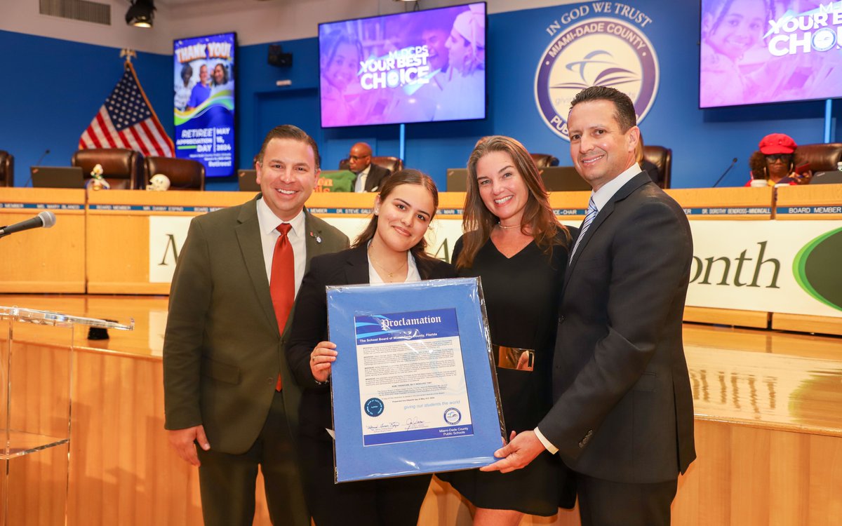 Ashley Mollinedo, junior and Vice President for the Class of 2025 @MSSH_Hawks, is the first @MDCPS student to hold the position of State President for @EducationFL Future Educators of America. Ashley is a dedicated leader in her school community, excelling both inside and outside