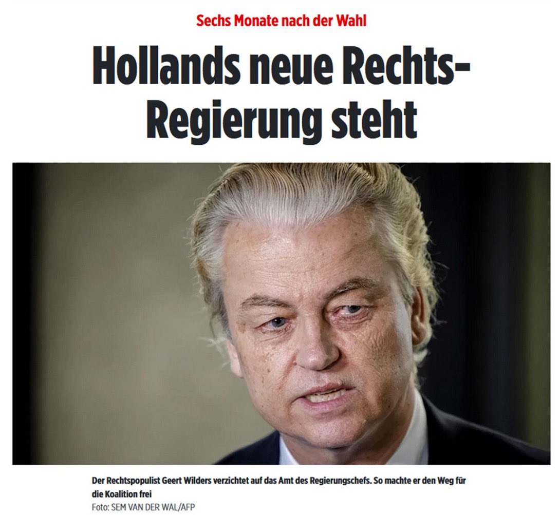 Wer erinnert sich nicht noch an das linke Gnihihi, als #Wilders auf den Ministerpräsidentenposten verzichtete. Nun steht die Koalition und es herrscht betroffenes Schweigen.