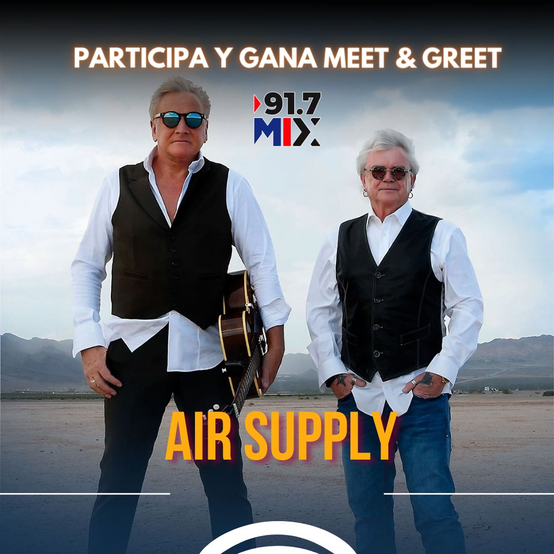 Amigos fans de #AirSupply, tengo un #meet&greet (foto) con la agrupación. Ademas tienen la posibilidad de ganar una guitarra autografiada. #MixFm #Puebla #IHeartRadio