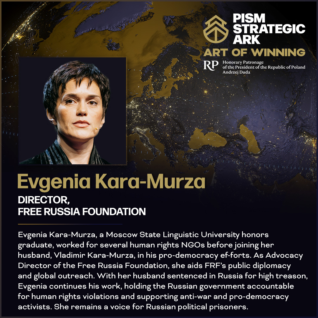 🌟 We're honored to have @ekaramurza from @4freerussia_org deliver the Opening Remarks at #Strategic_Ark! A staunch advocate for democracy and human rights, Evgenia Kara-Murza continues her vital work in challenging times. ‼️Don't miss her powerful voice for change and justice.