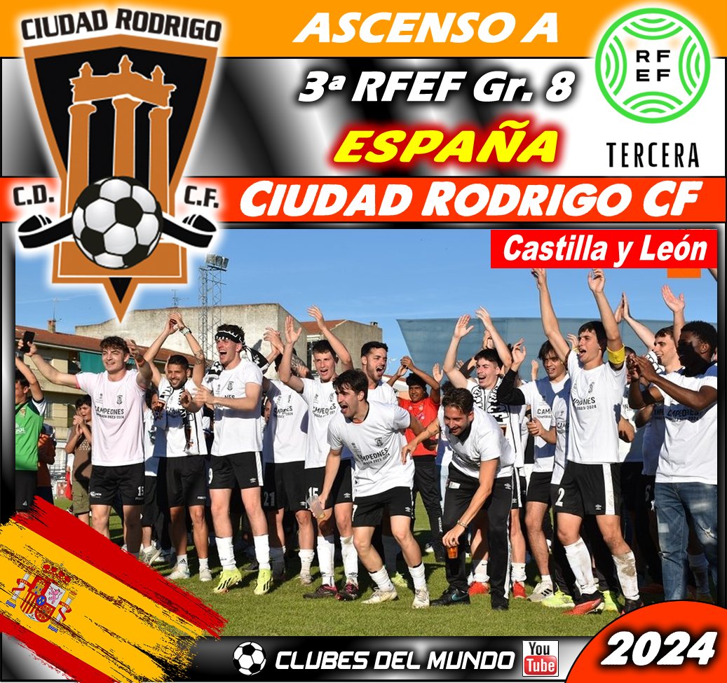 Otro que consiguio el Ascenso al Gr.8 de la 3ª FEDERACIÓN ESPAÑOLA es el  CIUDAD RODRIGO CF. Vuelve dos años después de su descenso. Enhorabuena.
#CiudadRodrigoCF #CiudadRodrigo #CastillayLeón  #TerceraRFEF #RFEF3  #TerceraFederacion 
 @CRCF_oficial