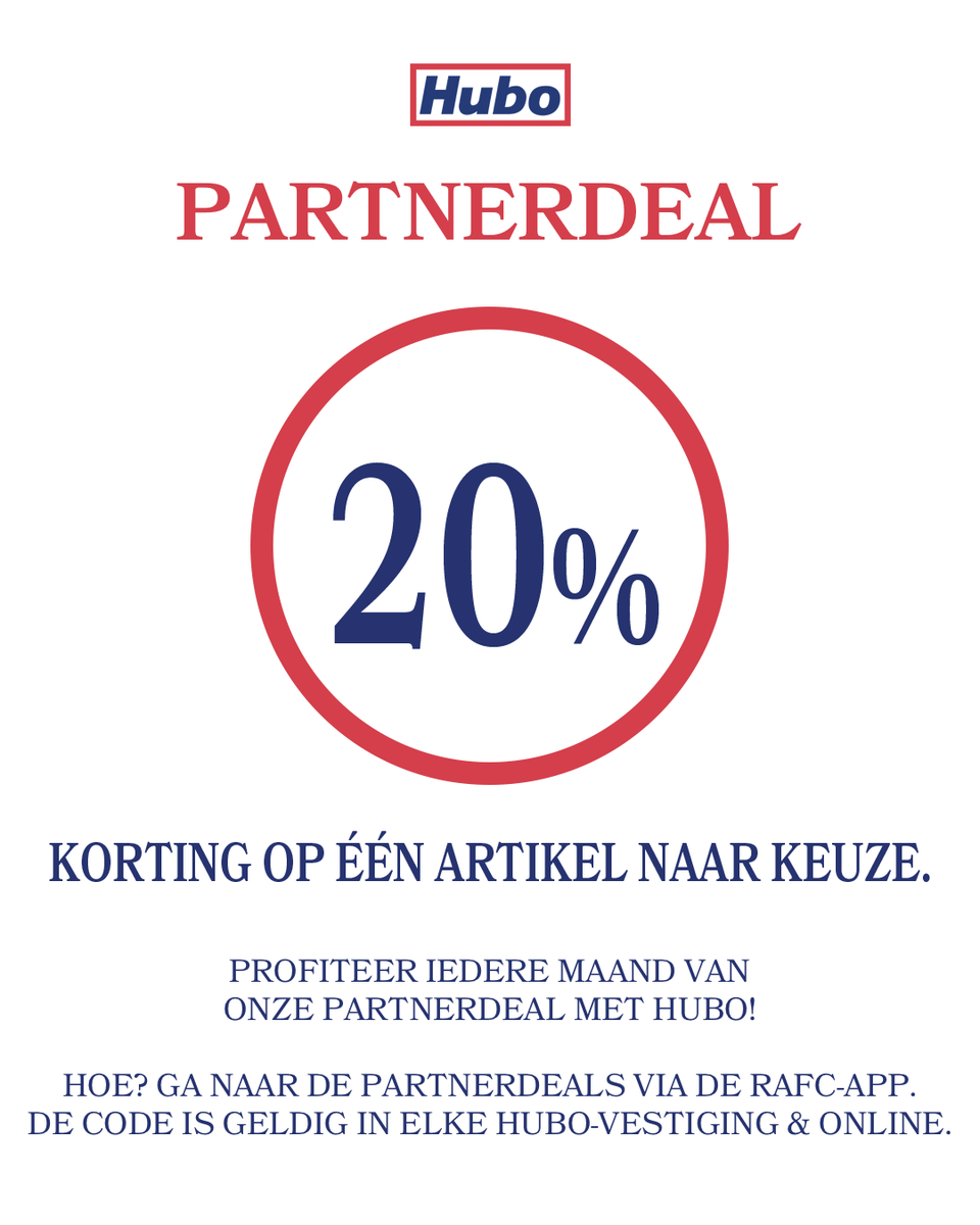 Profiteer iedere maand van de partnerdeals van Hubo & Burger King Antwerpen Meir en Kinepolis! 🛠️🍔 Ga naar de partnerdeals via de RAFC-app of via tickets.rafc.be om te profiteren van unieke kortingen! 🤝