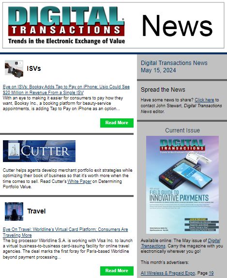DTPaymentNews's tweet photo. Today's Digital Transactions News: Eye on ISVs; Eye on Travel; Flywire Widens Invoicing Access
https://t.co/T0GCMQRLEs
#payments #ISVs #TaptoPayoniPhone #contactlesspayments #Booksy #travel #Mastercard #Worldline #Visa #virtualcards #tuitionpayments #invoices #Flywire https://t.co/EfmL7QkpZM