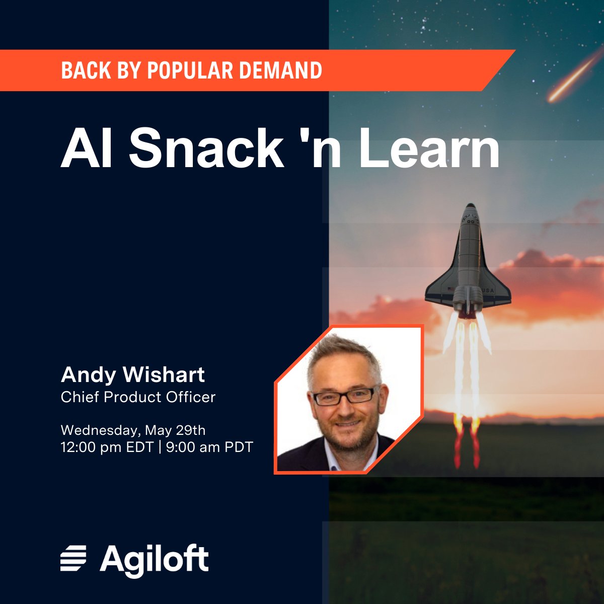 🌟 Get ready for a #CLOC 2024 encore you won’t want to miss! 🌟 Join Agiloft’s Chief Product Officer, Andy Wishart, for our AI Snack 'n Learn - a #CGI2024 session so popular, it sold out three times! Reserve your spot: hubs.li/Q02wJrcT0