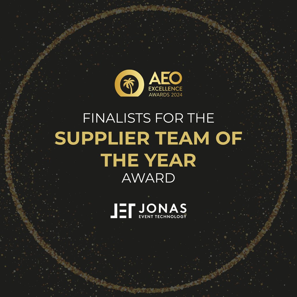 We're excited to announce, that we have been shortlisted for the 'Supplier Team of the Year' award for the AEO Excellence Awards 2024! 🎉👏

#TeamJET #JonasEvents #EventProfs #EventRegistration #AEOAwards24