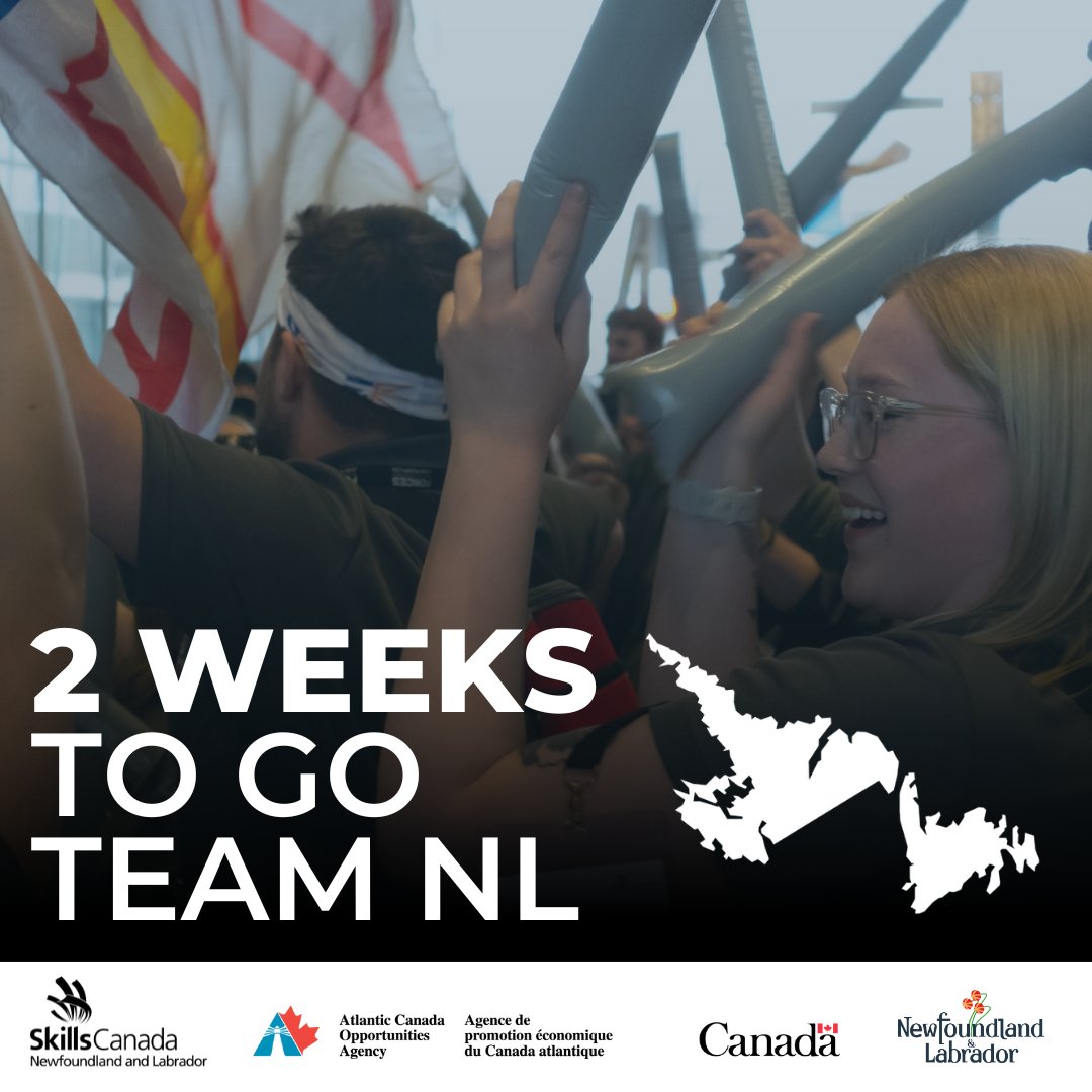 ❤️💙 Team NL! We are now only TWO weeks away from the Opening Ceremonies of the 2024 Skills Canada National Competition in Québec City! 

We’re getting closer and the weeks are flying by, are you getting excited?? 

@ACOAcanada
<a href="/Skills_Canada/">Skills Canada</a>
<a href="/GovNL/">Government of Newfoundland & Labrador</a>

#SCNC2024
#TeamNL