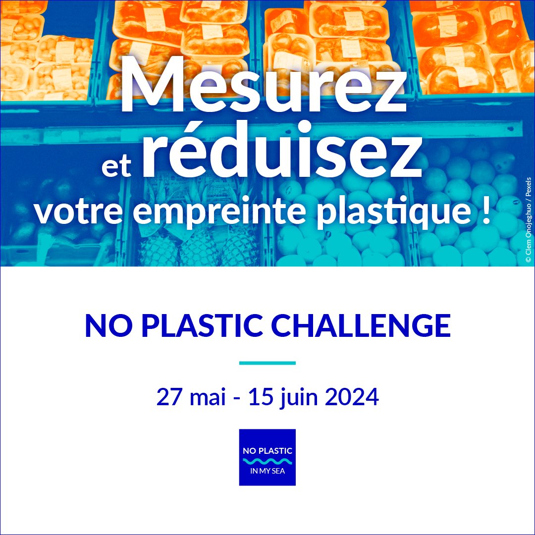Le No Plastic Challenge approche !

Afin de vous préparer, mesurez votre empreinte plastique via le test en ligne : noplasticinmysea.org/questionnaire-…

Agissez contre la pollution plastique à votre échelle 🌎

#noplasticchallenge 
#stopplasticpollution 
#environment