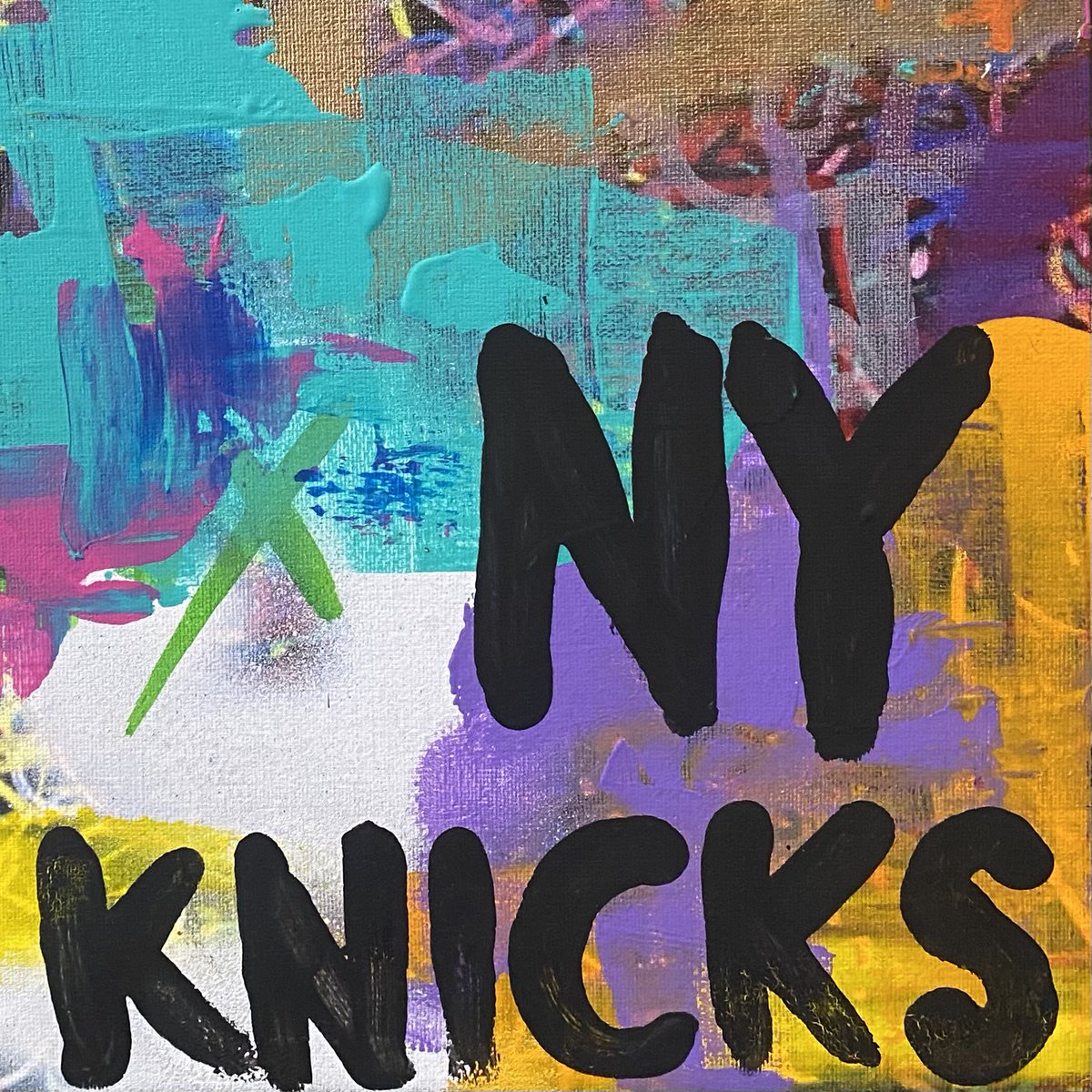 #Knicks won game 5 so heres progress on my #NewYorkKnicks painting thedngr.com 4 art photography tshirts buttons magnets mirrors + ebay collectibles @ ebay.com/usr/thedngr #NBAPlayoffs   #NYKnicks #KnicksNation #KnicksVsPacers #abstractart #popart #nyc #newyorkcity