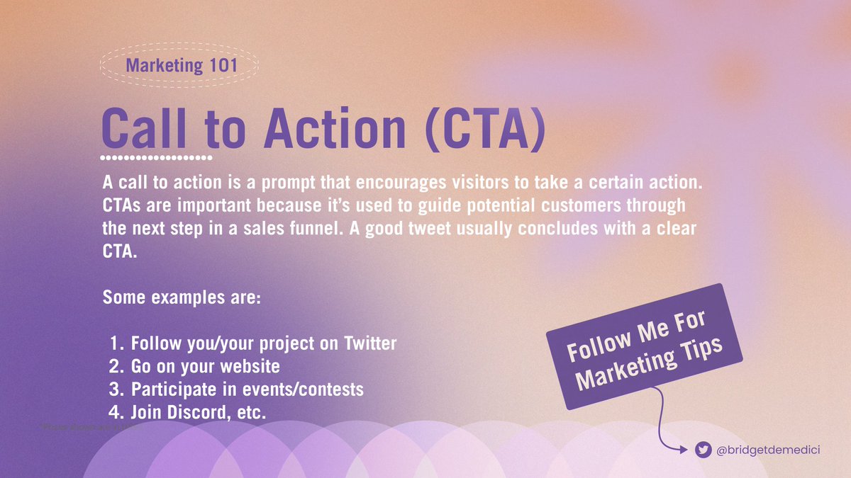 Welcome to Marketing 101: where the boomer Bridget 'decodes' the fancy terms into things a boomer could understand. What is CTA (Call to Action)? If you've enjoyed my content so far, give it a follow so you won't miss the tea!