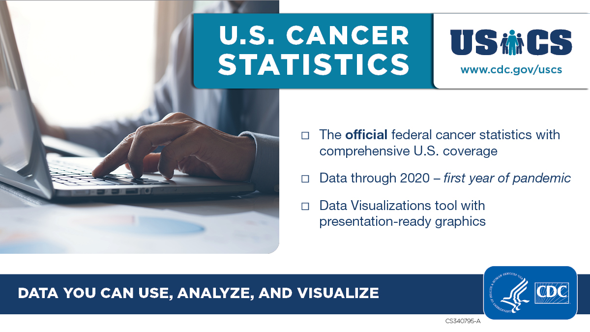 U.S. Cancer Statistics: Explore #cancer data with our updated Data Visualizations tool. Create presentation-ready trend graphs, maps, and tables by state, territory, county, and demographics.  bit.ly/3U783wf #USCancerStats