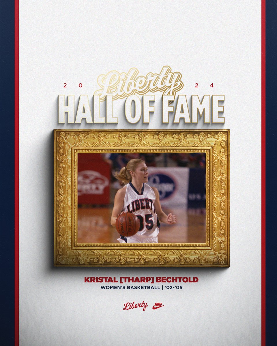 Congratulations to Kristal Tharp Bechtold, on being inducted into the Liberty Athletics Hall of Fame. The Athletics HOF class will be honored during at the Athletics HOF banquet on September 13. Read More → bit.ly/3UEtpkN HOF Banquet Info → libertyflamesclub.org/HOF