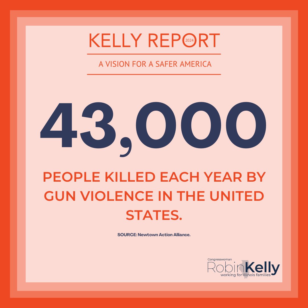 Over 43,000 Americans lose their lives to gun violence every year. My #KellyReport sheds light on the harm gun violence causes and charts a path forward to stop the cycle of violence.