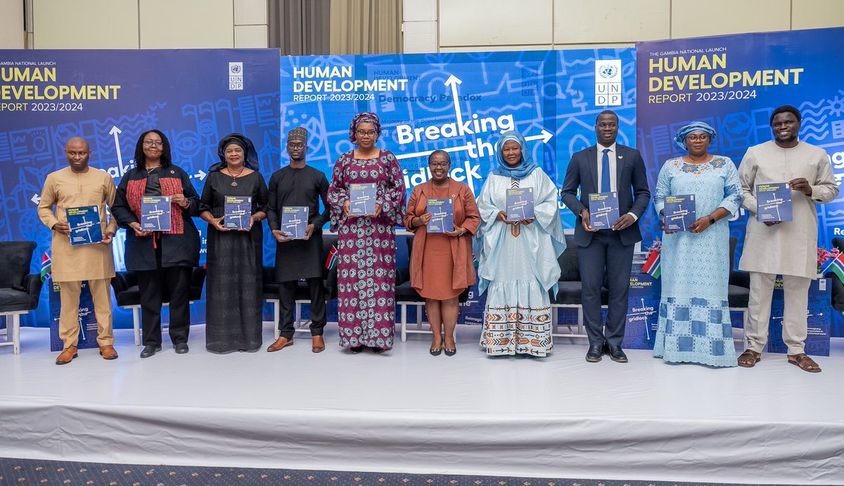 UNDP_TheGambia's tweet photo. @mmashologu1 @NChinbuah @ahunnaeziakonwa @HDRUNDP @ASteiner @UNDPWACA @UNDPAfrica @UNDP @pedrotconceicao @UNGambia #HDR2024 serves as a 🧭 guiding us thru the landscape of 🌏 dev’t challenges,offering recommendations on how we can navigate thru turbulent times. Highlighting the crucial need to leverage our 🤝🏾 capabilities to build a future that is prosperous for all ~ PS Jallow @MofeaGambia https://t.co/epnzqu23Ib
