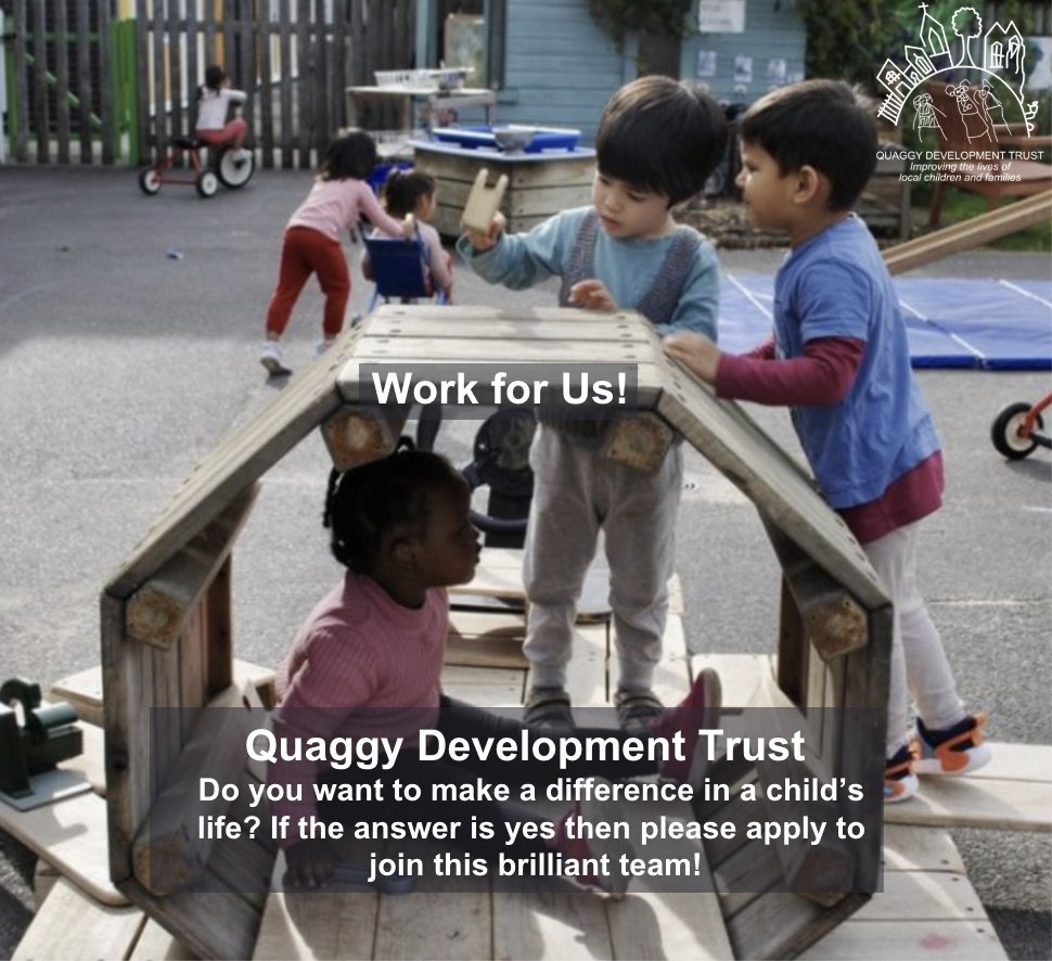 Quaggy Development Trust has vacancies at their Nurseries. Nursery Team Manager, Nursery Practitioner, Nursery Assistants. Visit our website to see details on how to apply. Or search 'Quaggy Jobs'. quaggydevelopmenttrust.org/job-vacancies/ #royalboroughofgreenwich #royalgreenwich #jobvacancies