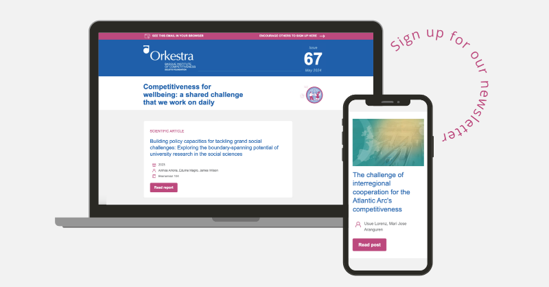 orkestra's tweet photo. 🆕 Our international newsletter is out! @DeustoResearch

🔹@ainhoa_arrona, @edurnemagro and @jamierwilson explore how social sciences research can contribute to regional policy capacities
🔹M.J. Aranguren and @UsueLorenz share the competitiveness diagnosis of the #AtlanticArc 👇